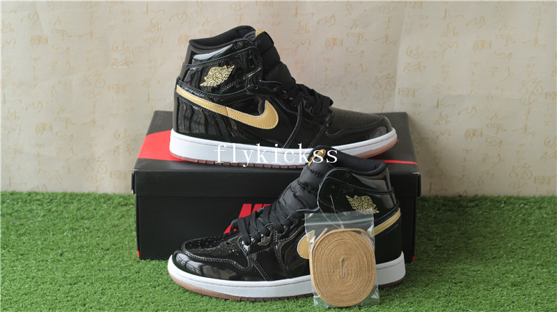 Authentic Air Jordan 1 OG Black Metallic Gold